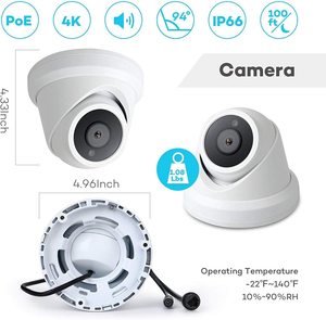 Plugとインストールが簡単再生4ch超HDドームpoe nvr 8mpキット、4 18k nvrキット8 mp poe内蔵したMICと3テラバイトHDD - Product Image 3