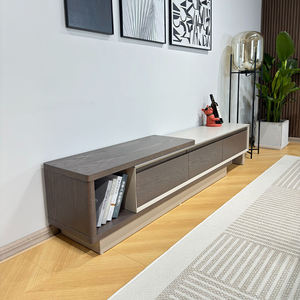 יחידת טלוויזיה מעץ מלא extendable עם אחסון יוקרה מודרני סלון ריהוט עץ טלוויזיה שולחן מדיה קונסולת טלוויזיה לעמוד ארון - Product Image 6