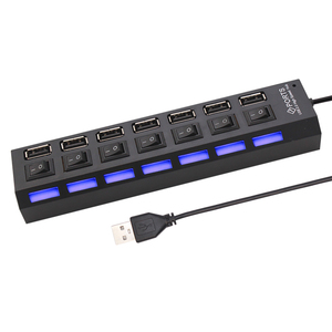 USB 2.0 Hub Multi USB Splitter Hub Verwenden Sie das Netzteil 4/7 Port Multiple Expander 2.0 USB Hub mit Switch für PC - Product Image 2