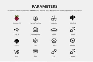 Industrial-Grade 6 DOF programmabile Open-Source per la visualizzazione Bluetooth braccio robotico Raspberry Pi 630 Pro per l'istruzione - Product Image 6