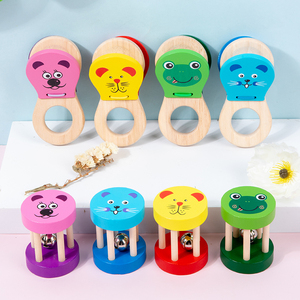 Hot Bán Âm Nhạc Engllightenment Đồ Chơi Dễ Thương Phim Hoạt Hình Trẻ Em Nhạc Cụ Bằng Gỗ Castanets Rattles - Product Image 2