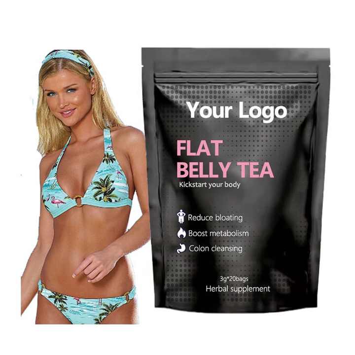 Flat Belly Tummy Tea With Moringa Detox Private Label Organic Belly Fat Burn Slim Weight Loss Slimmi