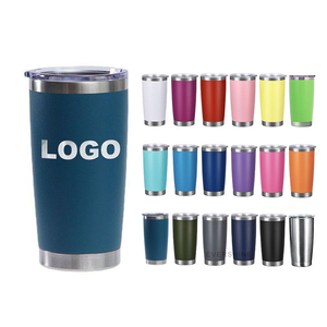 Nhà Máy Bán Buôn Biểu Tượng Tùy Chỉnh Thép Không Gỉ Cách Điện Bột Tráng 20 30Oz Xe Du Lịch Cốc Cốc Cốc Với Nắp Cho Cà Phê - Product Image 1