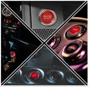 Interruttore di avvio momentaneo 12V-interruttore di accensione a pulsante di avviamento del motore con Led blu per auto - Product Image 5