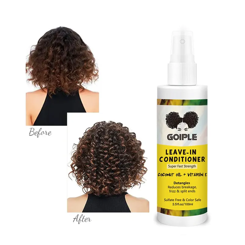 Siero per capelli con etichetta privata per doppie punte danneggiate secche Detangler Leave-In Spray prodotti per la cura dei capelli Organic Leave In Conditioner