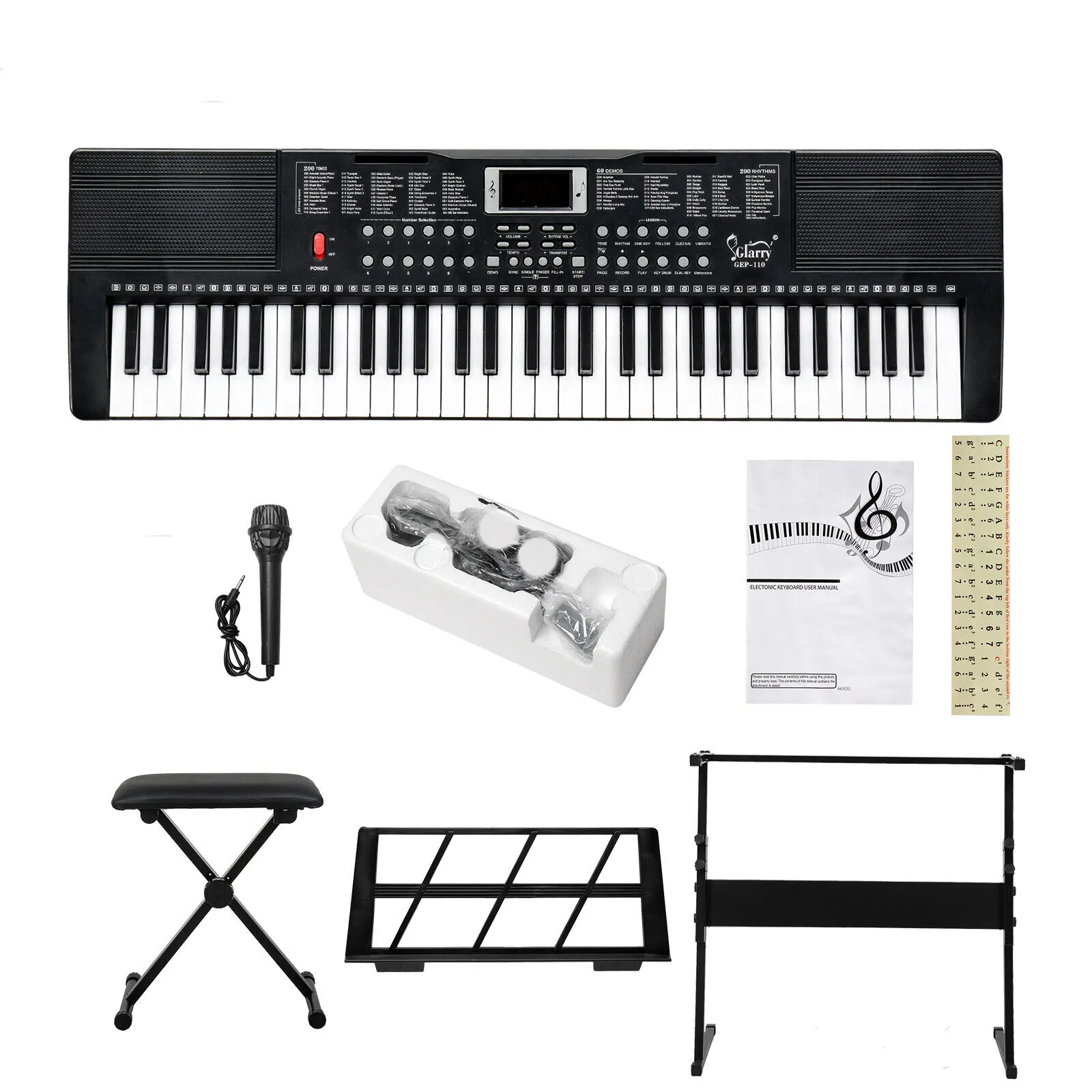 BD Musique Instruments de musique éducatifs Clavier Piano Synthétiseur Clavier électronique musical Semi-professionnel 61 touches