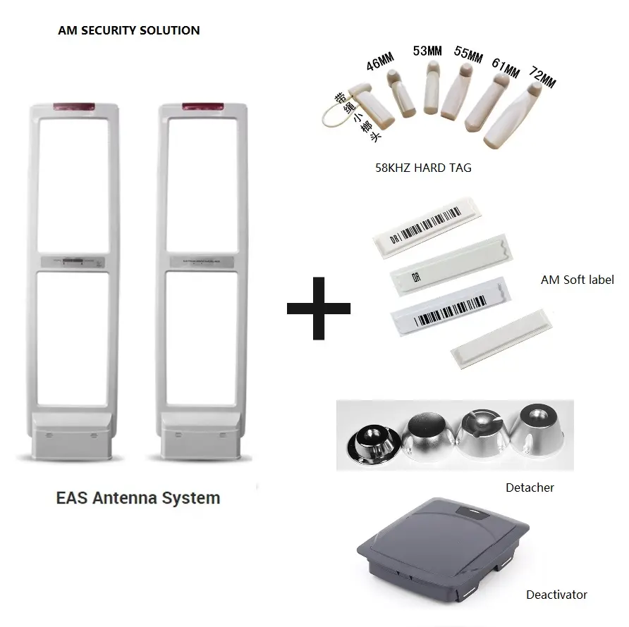 YRFD-A1809SJ vêtement AM fréquence solution antivol pour les magasins de vêtements 58khz am antenne longue plage de détection porte alarmante