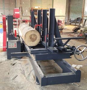 Yatay yuvarlak Log bant testere ahşap kesme makinesi Log kesme ahşap testere tam otomatik kesme tahtası şerit testere itme masa testere - Product Image 5