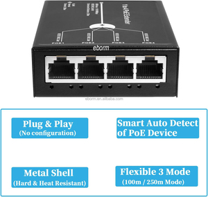 IPカメラ用5ポート60WPOEエクステンダー10/100Mbps IEEE802イーサネットVLANスイッチ - Product Image 6