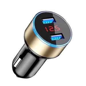 通用QC 3.0汽车双USB 5v汽车发光二极管显示手机汽车迷你快速充电所有类型充电器电源适配器 - Product Image 1