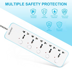 Universal Standard 5 Outlets Multi Plug Individual Switch <strong>Extension</strong> Board <strong>Socket</strong> - Product Image 2