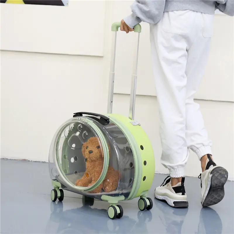 Großhandel Haustier träger auf Rädern Hunde träger Katzen Trolley Bag Atmungsaktives Haustier Reise rucksack Trolley Pet Carrier
