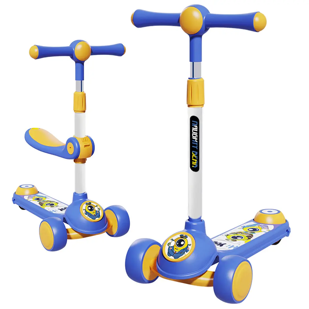 Спортивные игрушки для улицы, детские педальные скутеры со светодиодными лампами для детей, складные 3 светодиодные колеса, Детские скутеры
