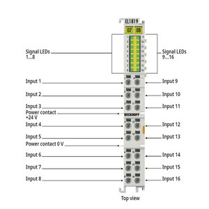 Beckhoff EL1819 EtherCAT Terminal Entrada digital de 16 canales Módulo de entrada digital de 24 V CC - Product Image 2