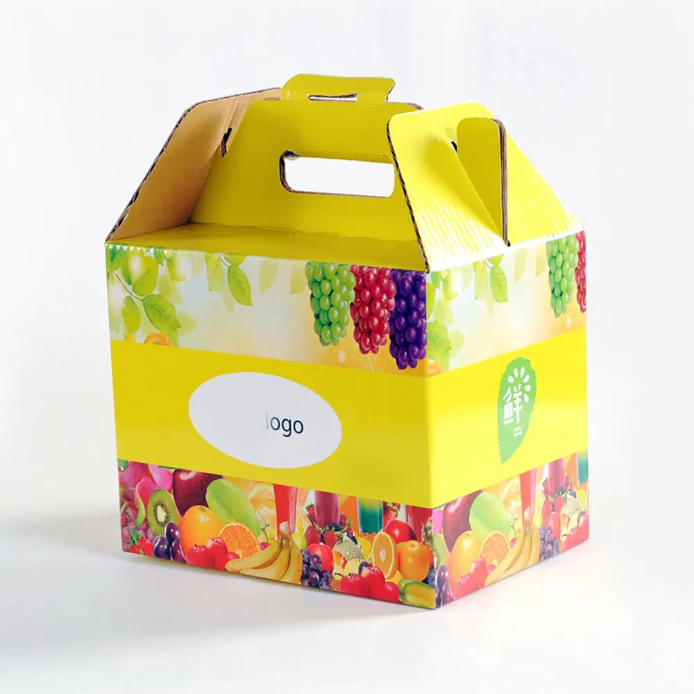 Couleur personnalisée imprimé fruits noix collations conteneur de stockage étui de transport boîtes d'emballage de fruits frais pomme boîte de papier pour fruits