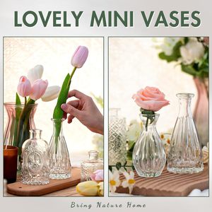 Nordic Style Glass Bud <strong>Vases</strong> - Set of 30 Small Clear <strong>Vases</strong> for Rustic Wedding Decorations and Home Table Centerpieces