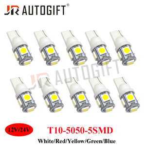 12V/24V araba tarzı T10 LED kama ampul 5050 5SMD otomatik park lambası beyaz kırmızı mavi yeşil yeni durumda T10 194 - Product Image 4