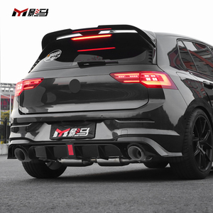 CS tarzı araba arka tampon difüzör dudak vw golf 8 için LED ile mk8 2021 2022 2023 vücut kiti - Product Image 5