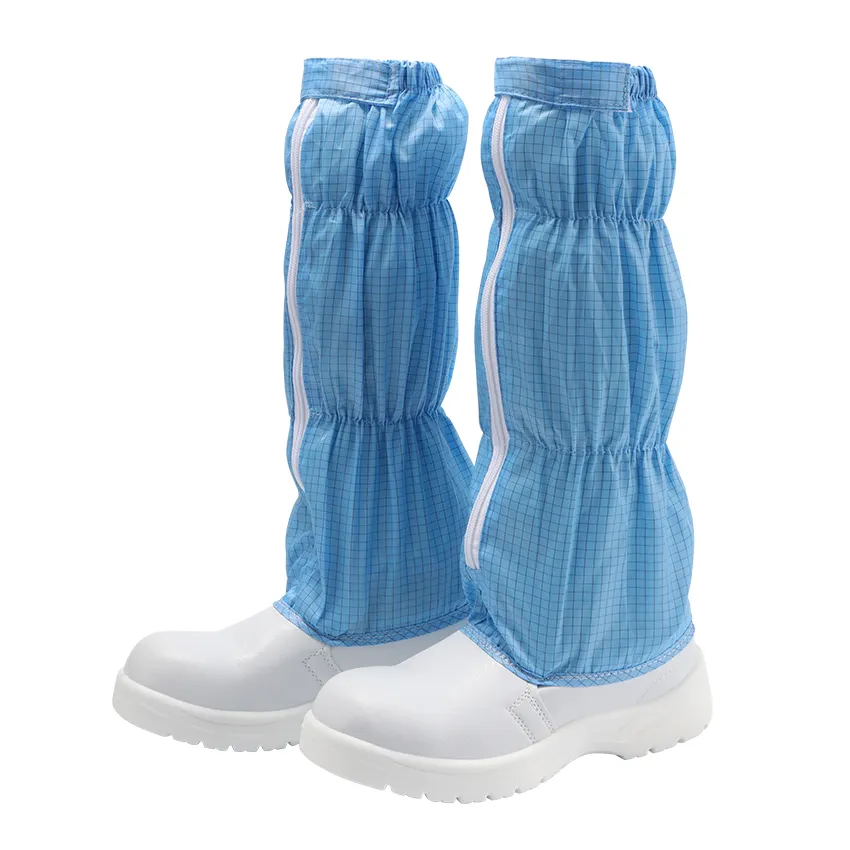 0.5 Strip ESD Anti Static Smashing Mesh PU Sole Long Boots Steel Toe Feet Protection High boots Safety Shoes Cleanroom Shoes