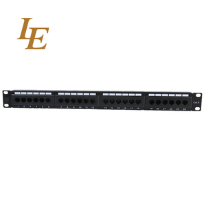 穿过19英寸1U UTP 24端口6类5e类以太网配线架梯形插孔 - Product Image 5