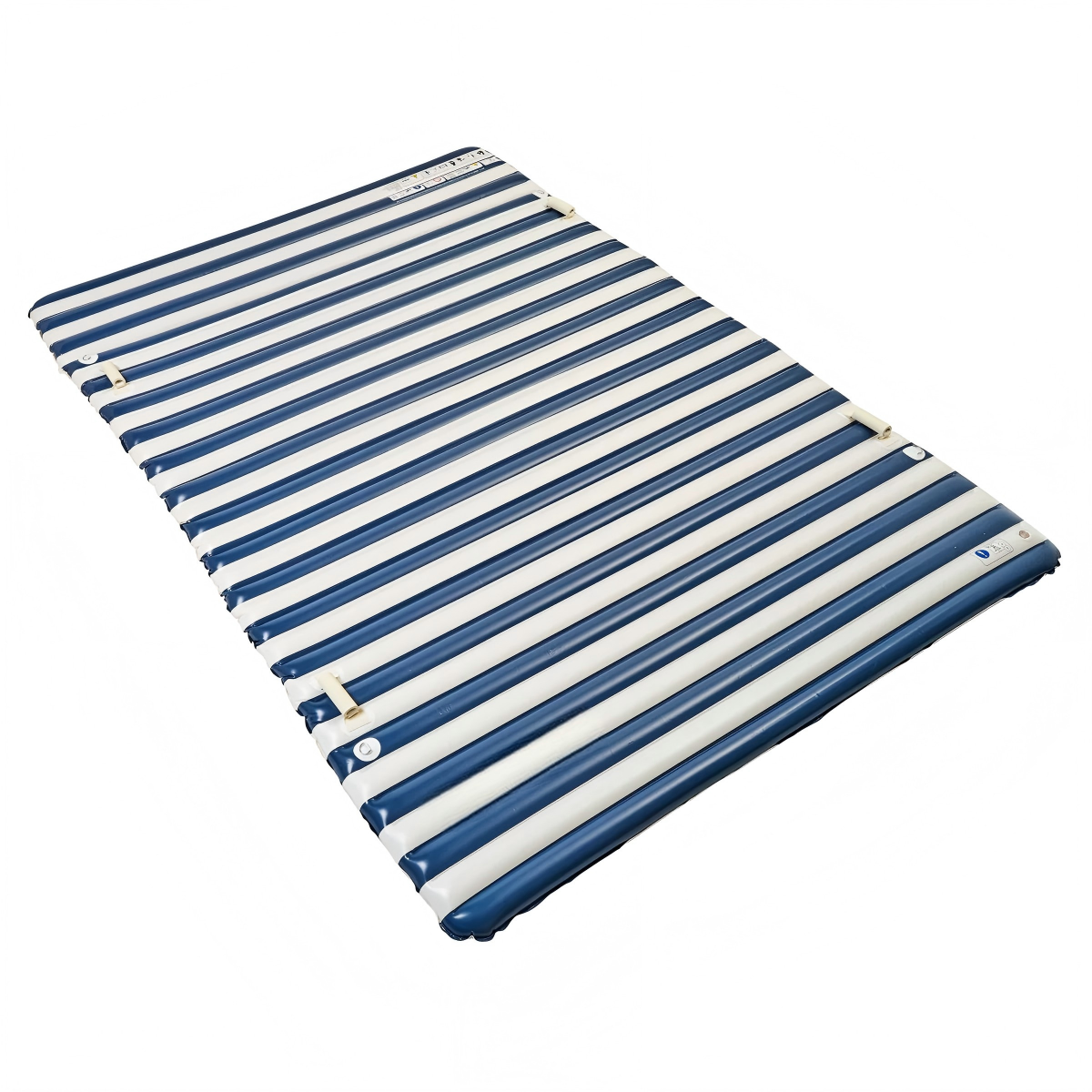 Bleu olive et rayures blanches