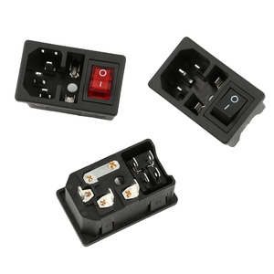 AC-01 erkek soket AC IEC fiş 7pins paneli montaj giriş kadın ac güç soketi sigorta rocker anahtarı ile - Product Image 3