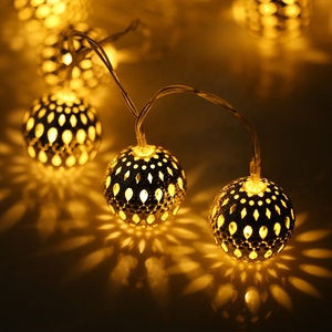 Hot 20 50 <strong>LED</strong> Fairy <strong>Lights</strong> Metal Moroccan Ball <strong>Led</strong> <strong>String</strong> <strong>Light</strong> Solar Operated for Holiday Christmas Wedding Party Decorations - Product Image 6