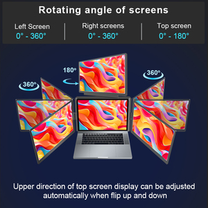 Fopo 14&quot; Laptop Screen <strong>Extender</strong> Monitor Portable 1200p <strong>Quad</strong> Monitor One Cable for Three Displays Game Monitors for Laptop Use - Product Image 4