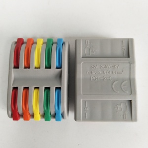 2ピン345ウェイプッシュタイプクイックワイヤーコネクター端子台32A用0.08〜4mm2固定マウント付きケーブル接続