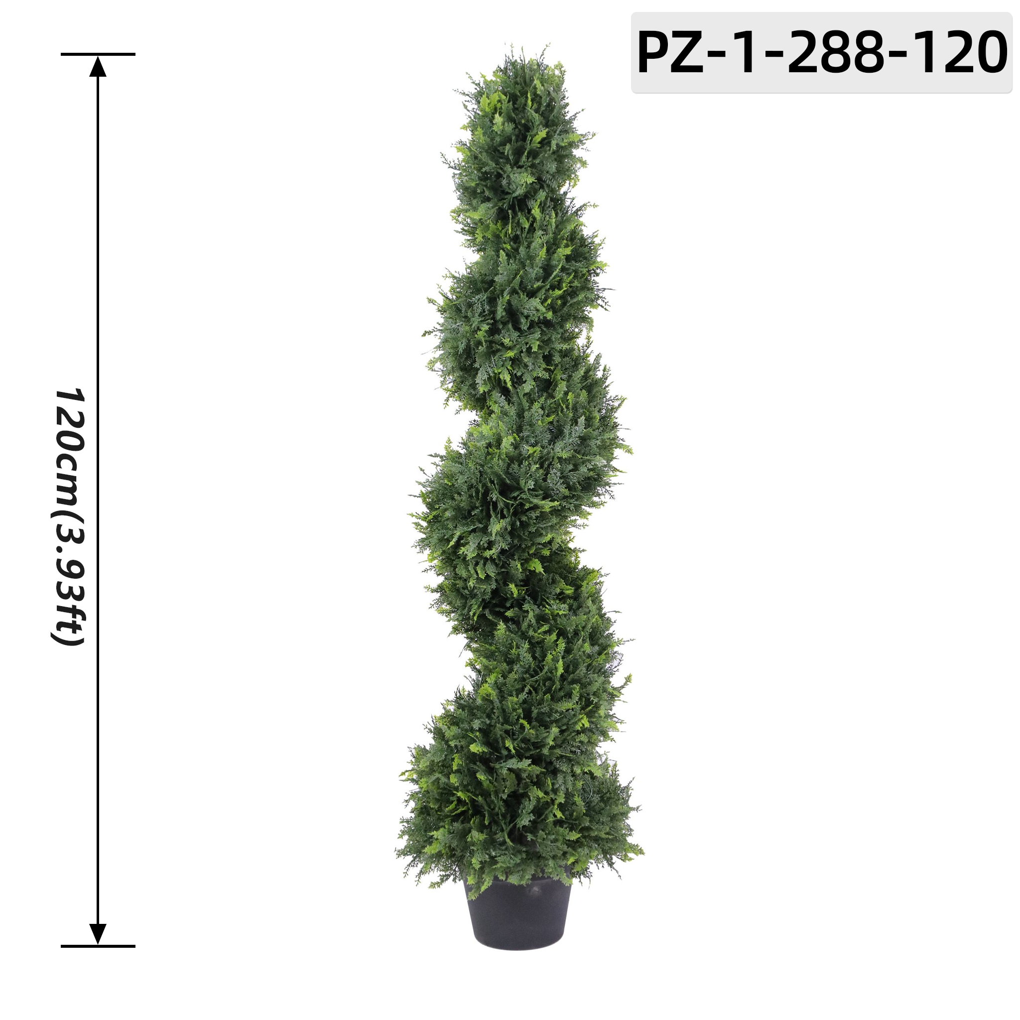 Green Artificial Spiral Cedar Topiary Tree (120cm/3.93ft)