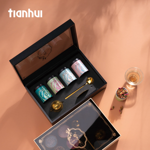 天惠迷你圆形白茶锡罐散装茶叶玫瑰茶礼品包装套装