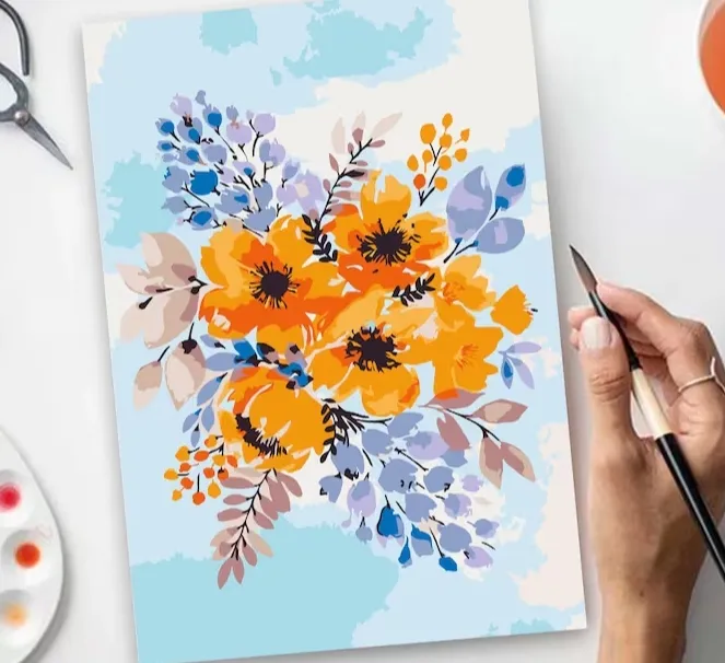 Kit de pintura de flores por números, pintura acrílica Floral por números, pinturas de naturaleza muerta, pintura al óleo para el hogar por números, decoración de pared para el hogar