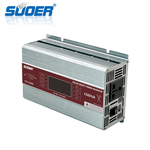 Suoer 1.5KW 24V 230V Inversor de corriente de onda sinusoidal modificada 1500W Uso doméstico Inversor de salida de CC única Entrada de 5V 50Hz 1A Sistema fuera de la red