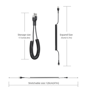 Xiaomi SamsungOne Plus急速充電Microusb USB-C USBC充電器Type-Cケーブルワイヤーコード用EssagerスプリングマイクロUSBタイプCケーブル