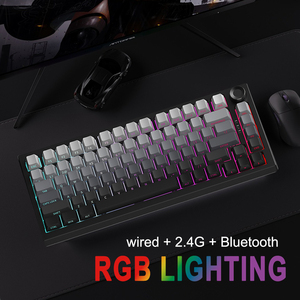 RGB Chiếu Sáng Đường Viền Địa Hình 82-Key Chơi Game Bàn Phím Cơ Khí 75% Trắng Đen Tri-Chế Độ Hot Swappable Bàn Phím Cơ Khí - Product Image 6