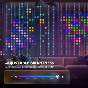 DIY RGB 400 LED Pixel cortina luces patrón texto programable música sincronización decorativa Led luces cadena con Control de aplicación - Product Image 2