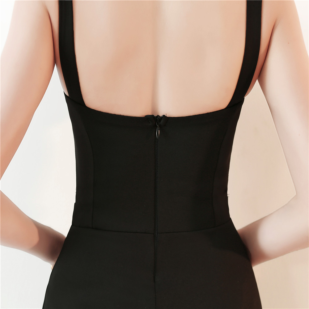 Dress backless tube padded rhinestone patchwork evening party dress - 1mrk.com