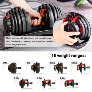 Quả tạ 24kg, quả tạ 52.5 có thể điều chỉnh trọng lượng, dễ sử dụng hệ thống nhà tuyệt vời tuyệt vời cho các khu vực nhỏ, quả tạ chất lượng tốt - Product Image 3