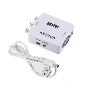 AV2VGA迷你高清RCA CVBS影音到VGA适配器高清视频转换器，价格优惠