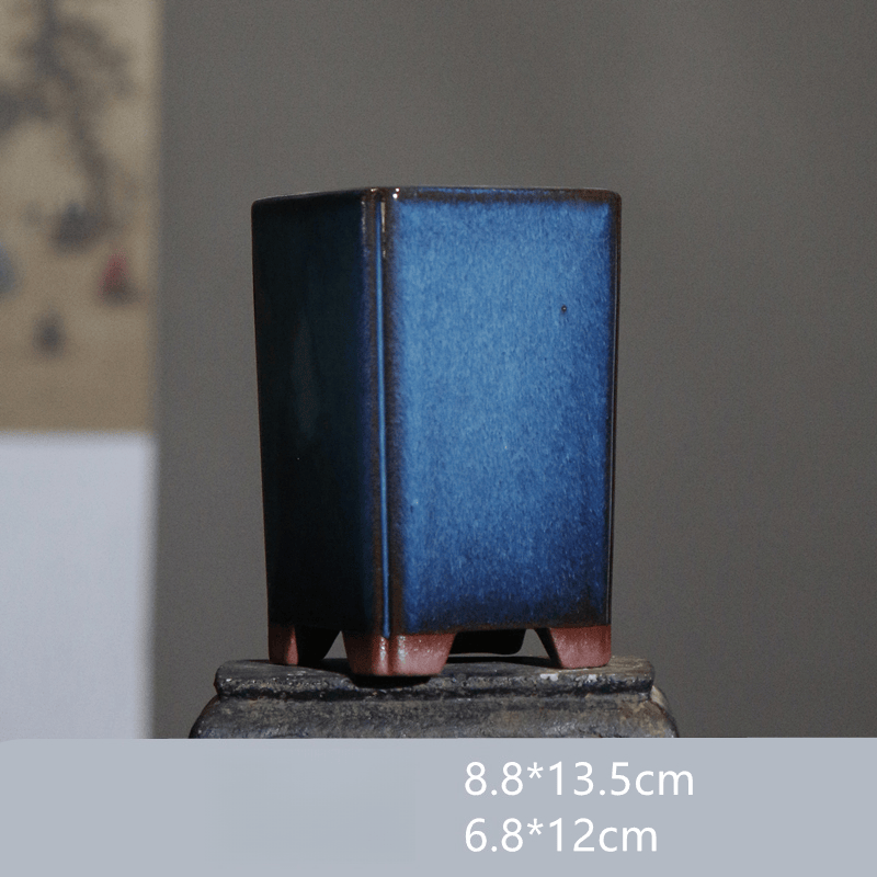 Jun Glaze Wide Cylinder Pot