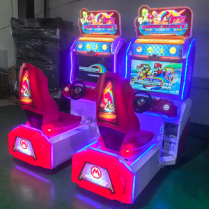32 'LCDマリオミニアーケードコイン式ビデオゲームコンソールモーターレーシングシミュレーター子供用屋内エンターテイメント1個Funpark