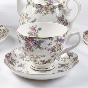 İngilizce öğleden sonra çay bardağı ve altlık seti 200ml özel tasarım çin porseleni kahve bardağı ve plaka seti lüks İçecek kupası - Product Image 3