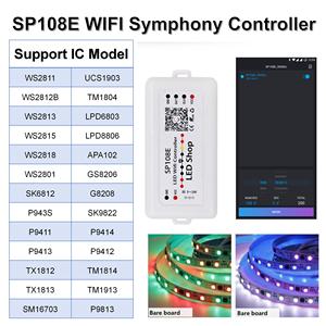 Лидер продаж, 2048 пикселей, светодиодный контроллер, диммер, Wi-Fi, умный rgbw rgb, светодиодный контроллер WS2811, WS2812B, SK6812, UCS1903, 180 Стиль, DIY - Product Image 3