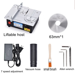 Mini çok fonksiyonlu masa testere elektrikli masaüstü testereleri küçük ev DIY kesme aracı ahşap tornası makinesi - Product Image 2