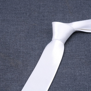 热卖男士涤纶条纹领带纯色商务领带男士婚礼领带 - Product Image 3