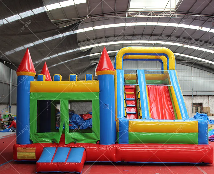 Commercial wet dry bouncer slide combo inflatable bouncy moonwalk jumping castle bounce house for kids adults