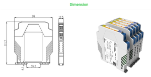 Acrel-Sensor de Corriente de Entrada/Salida, Transductor Aislador de Señal Analógica, 1 Entrada, 2 Salidas, 4-20/0-20mA, CC, 1, 1, 1, 2, 1 y 1 Salida - Product Image 4