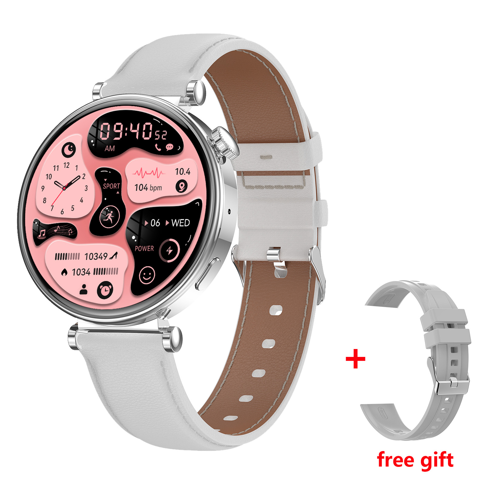 silver-leather+silicone strap