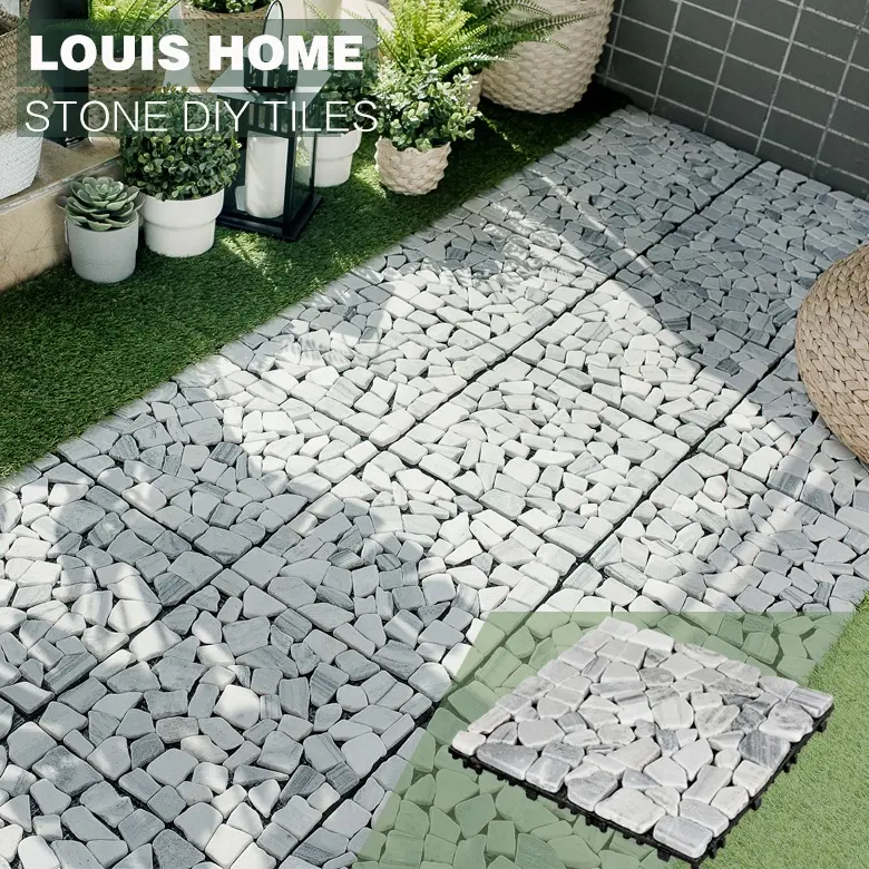 Stone Tiles DIY Installation Outdoor stone interlocking deck tiles