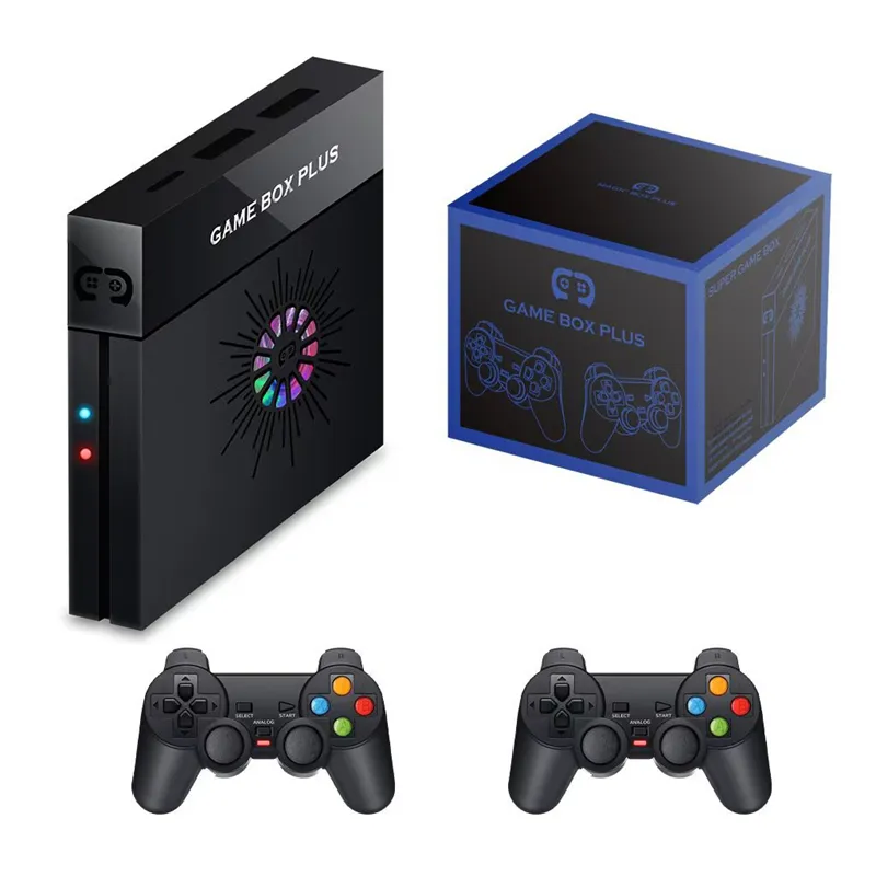 Console de videogame x6, super game, console de jogos retrô 4k, saída hd, controle wireless embutido 9000 + jogos, console de tv